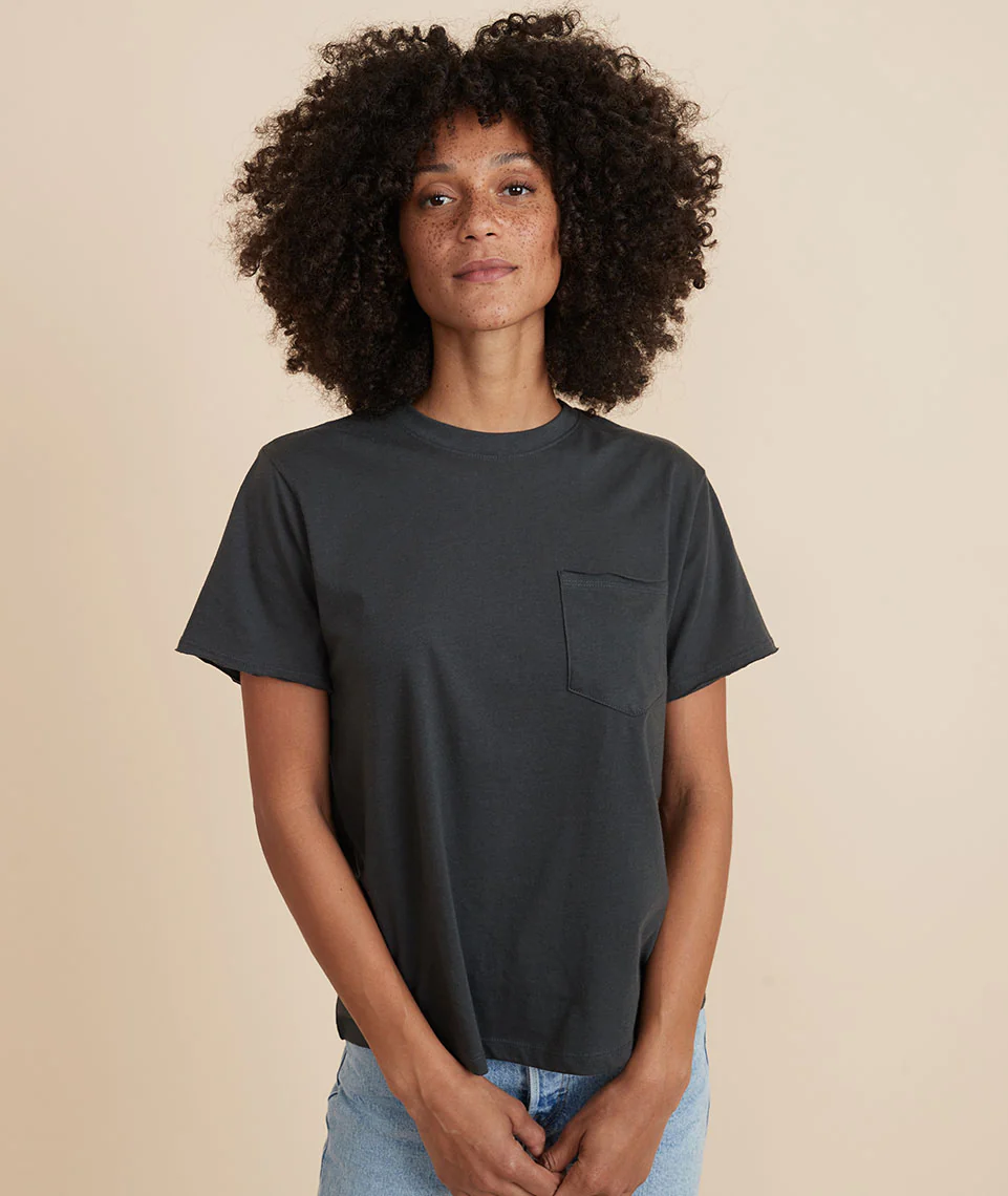 Boyfriend Crew Tee in Faded Black