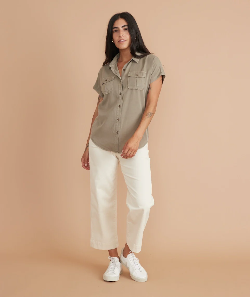 Dana Utility Shirt in Dusty Sage