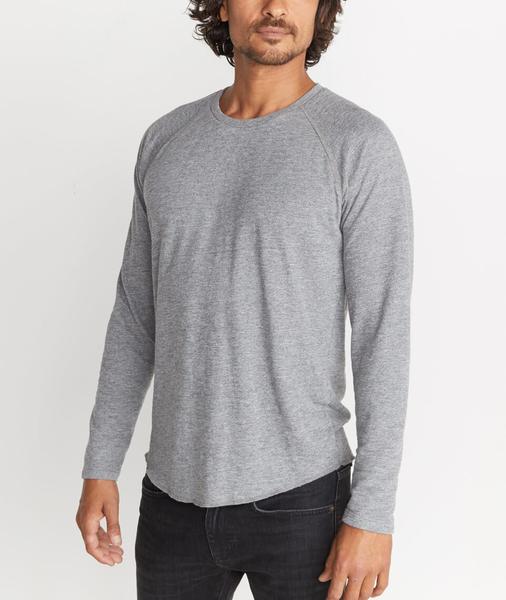 Double Knit Baseball Raglan in Heather Grey