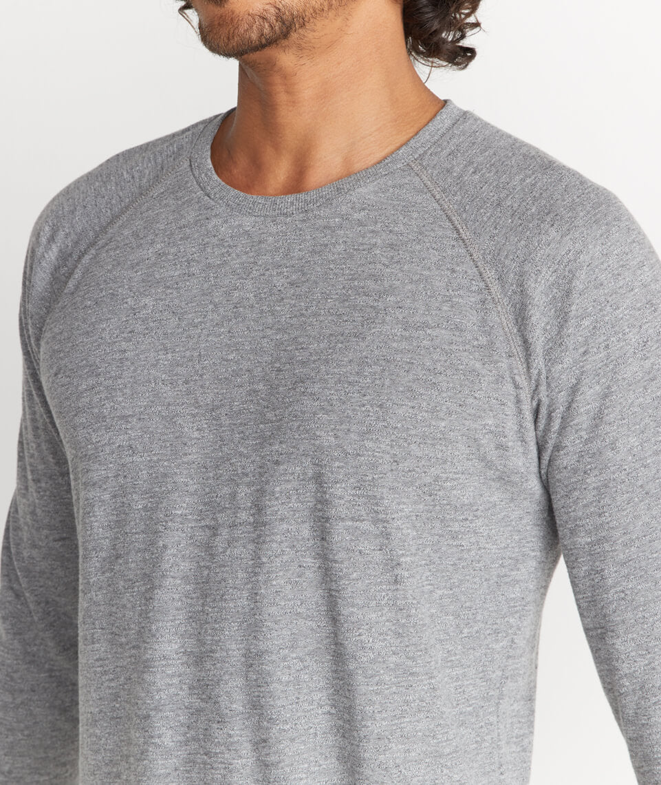 Double Knit Baseball Raglan in Heather Grey
