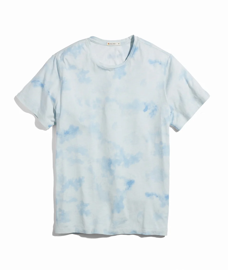 Signature Crew Tee in Cloud Tie Dye