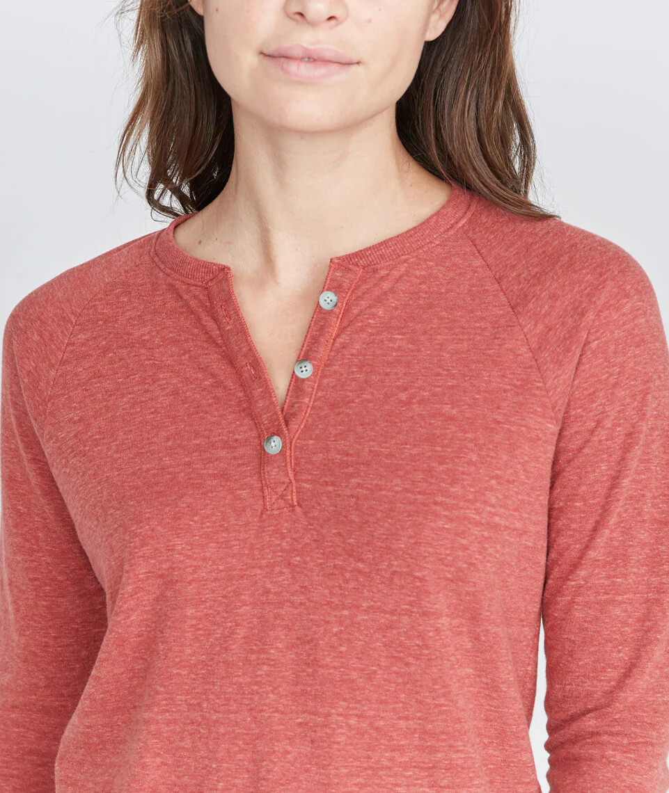 Double Knit Henley in Rosewood