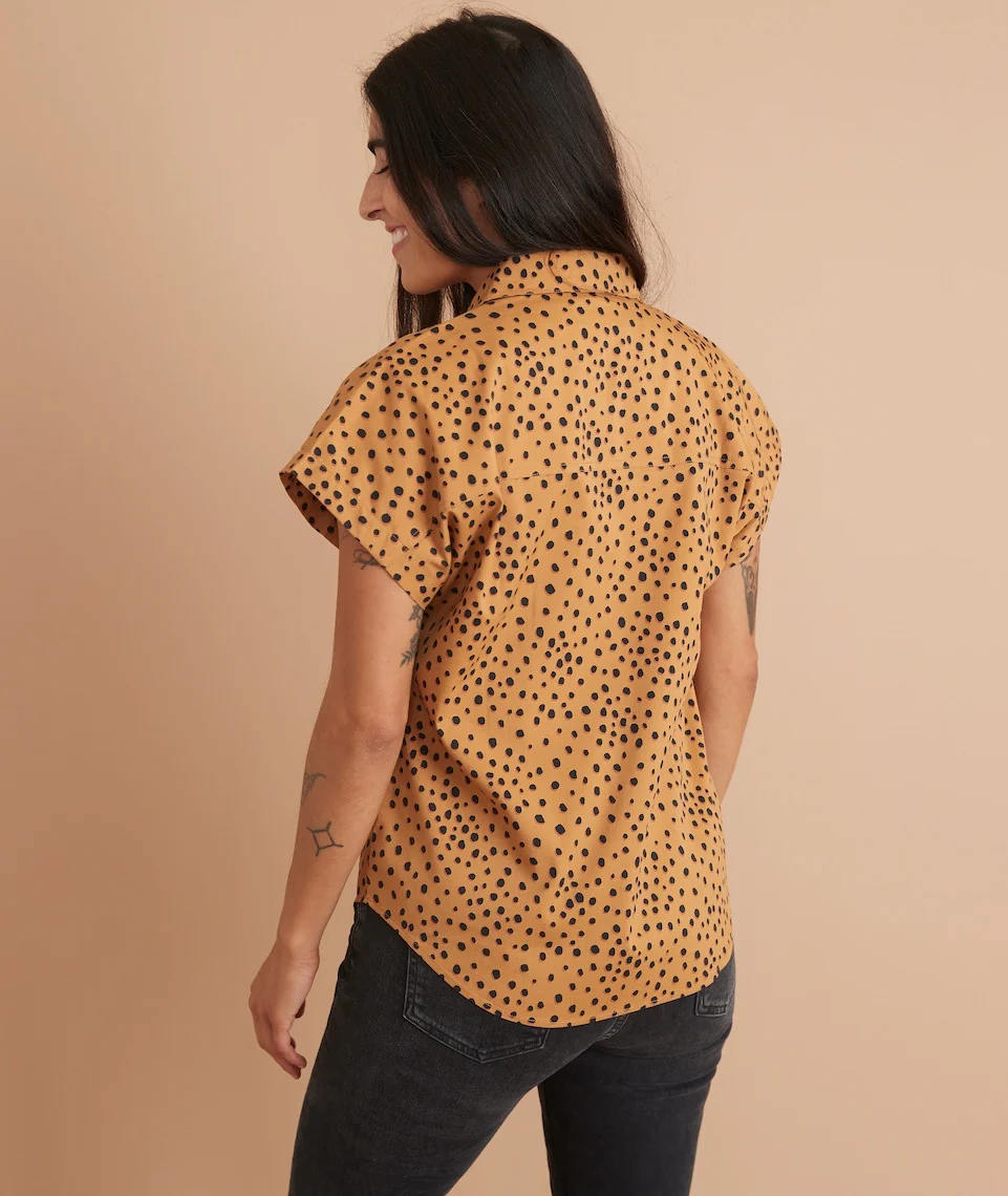 Dana Shirt in Abstract Cheetah Print