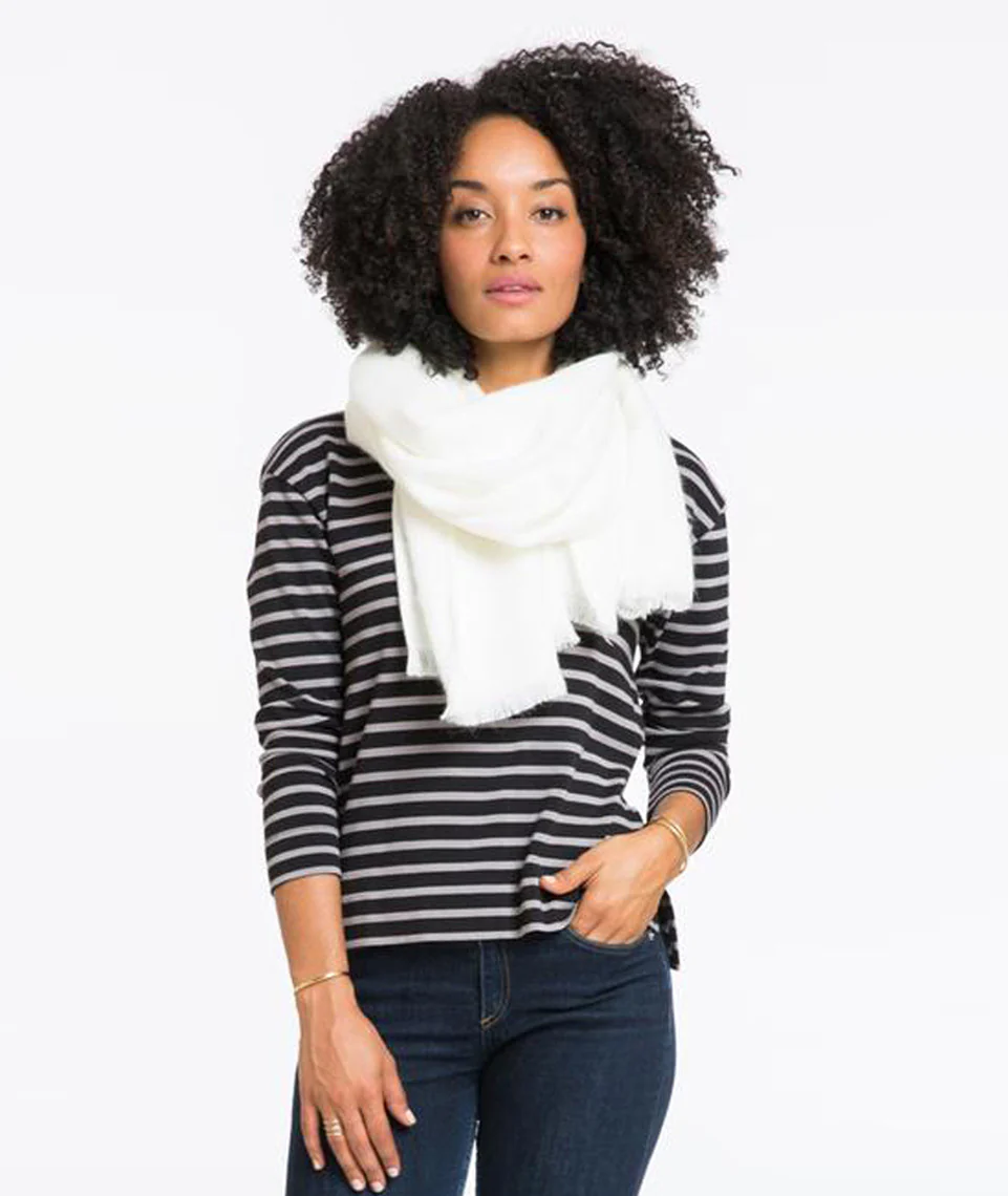 Herringbone Scarf - Cream