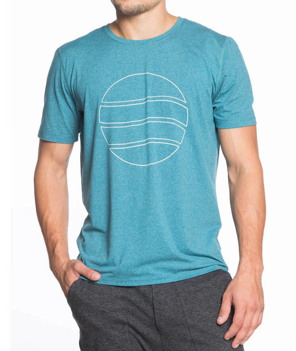 Rise Shortsleeve Crewneck - Teal Sun Graphic