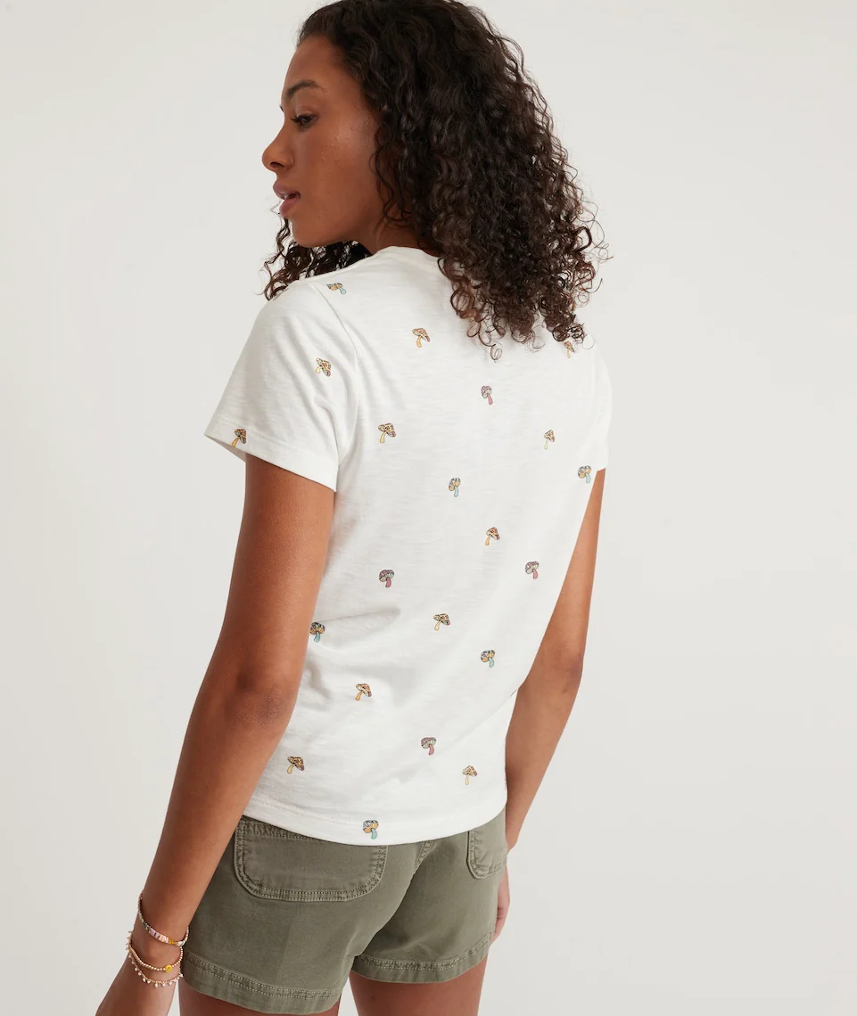 Classic Crew Tee in Mushroom Print