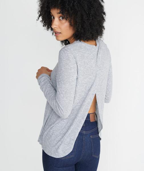 Tinley Tulip Back in Thin Grey & White