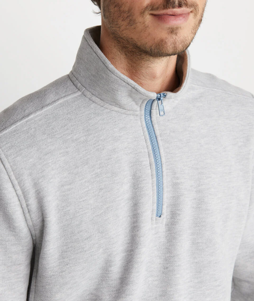 Quarter Zip Sweatshirt in Light Heather Grey