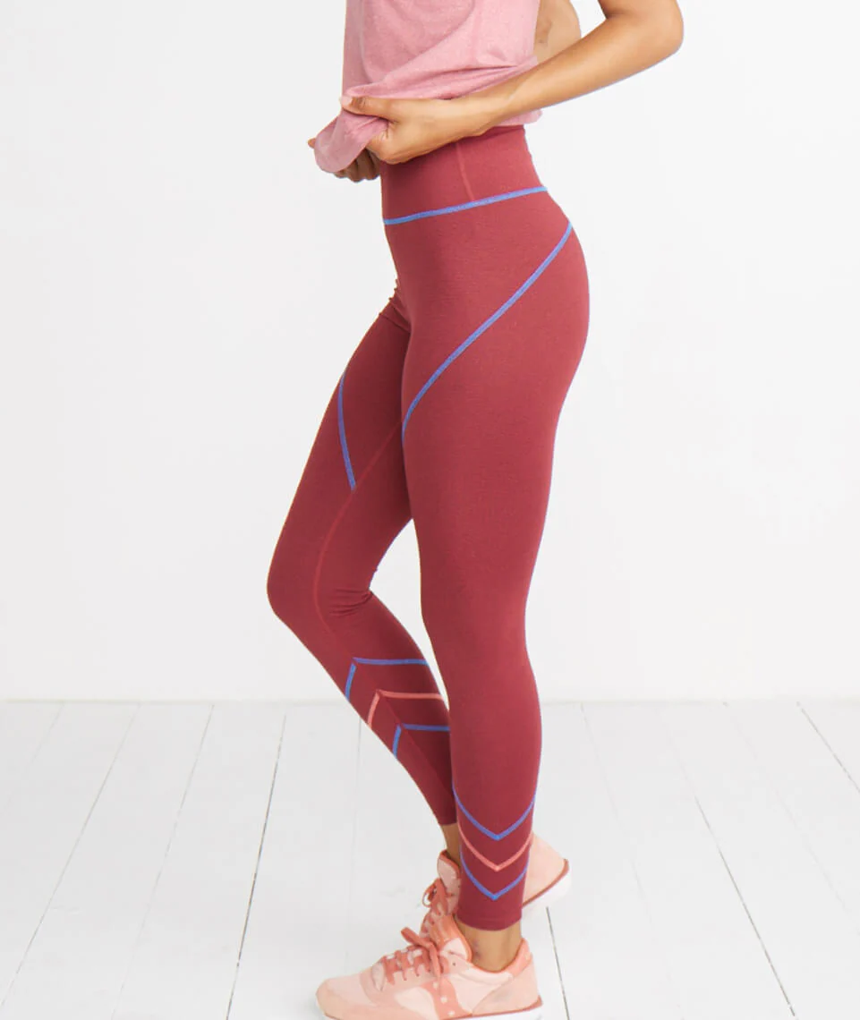 Mia Sport Legging in Rosewood