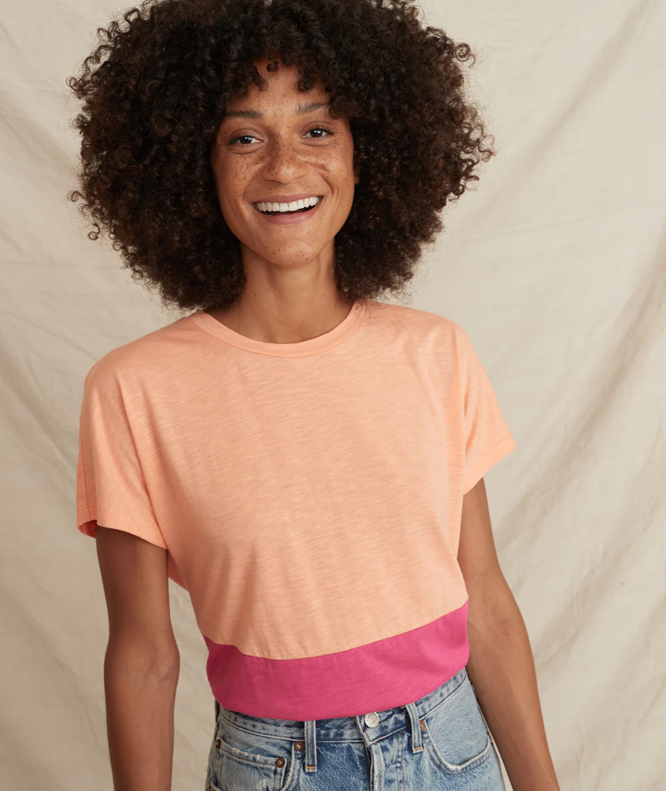 Caitlyn Tee in Papaya Punch/Lilac Rose