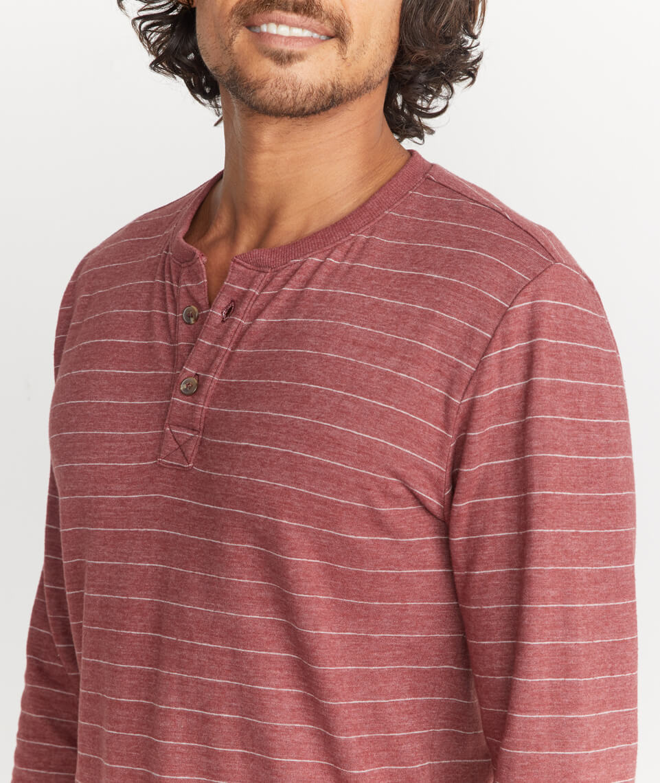 Double Knit Henley in Raisin