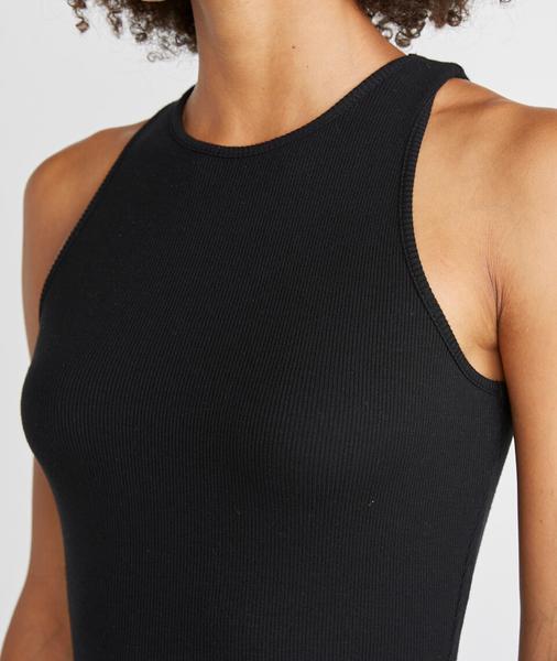 Lexi Daytime Dress in Black Rib