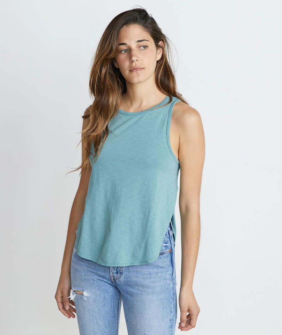 Side Tulip Tank in Surf Green