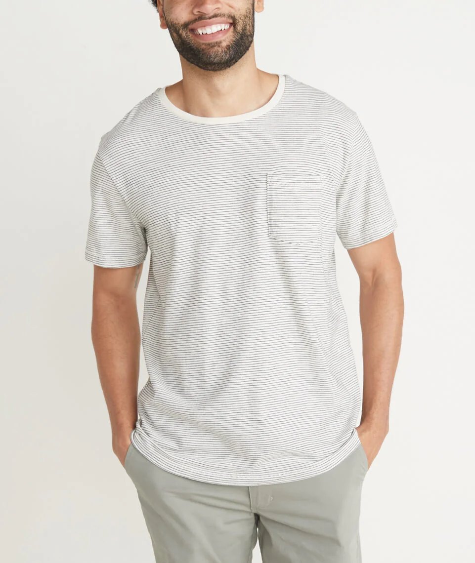 Signature Pocket Tee in Natural/Black