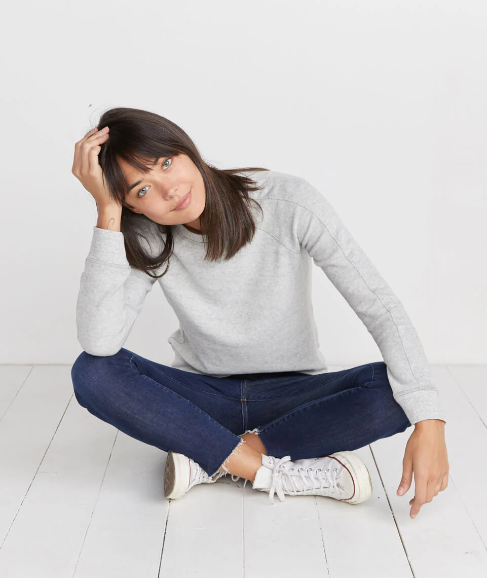 Varsity Raglan in Light Heather Grey