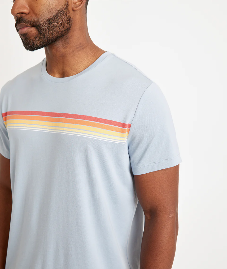 Signature Crew Graphic Tee in Dusty Blue