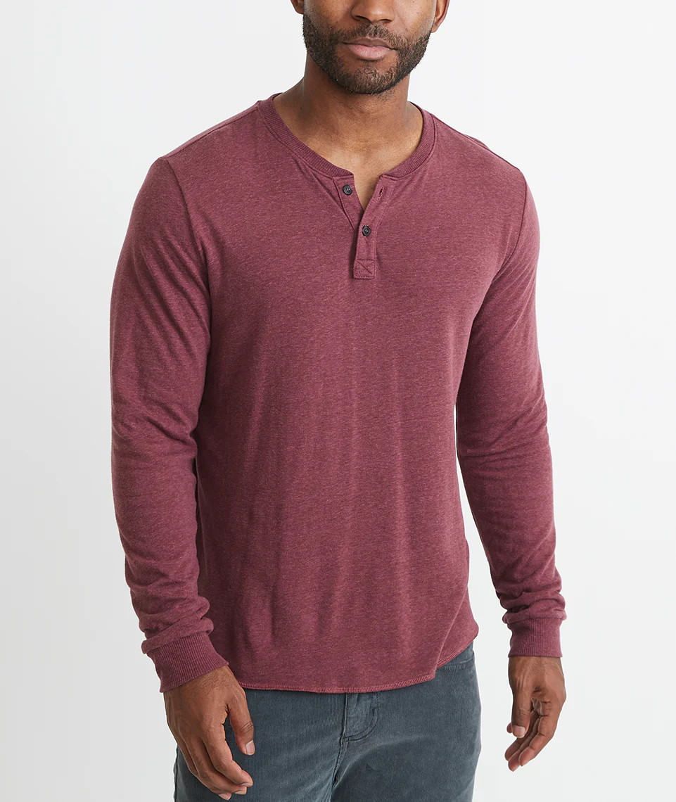 Double Knit Henley in Tawny Port