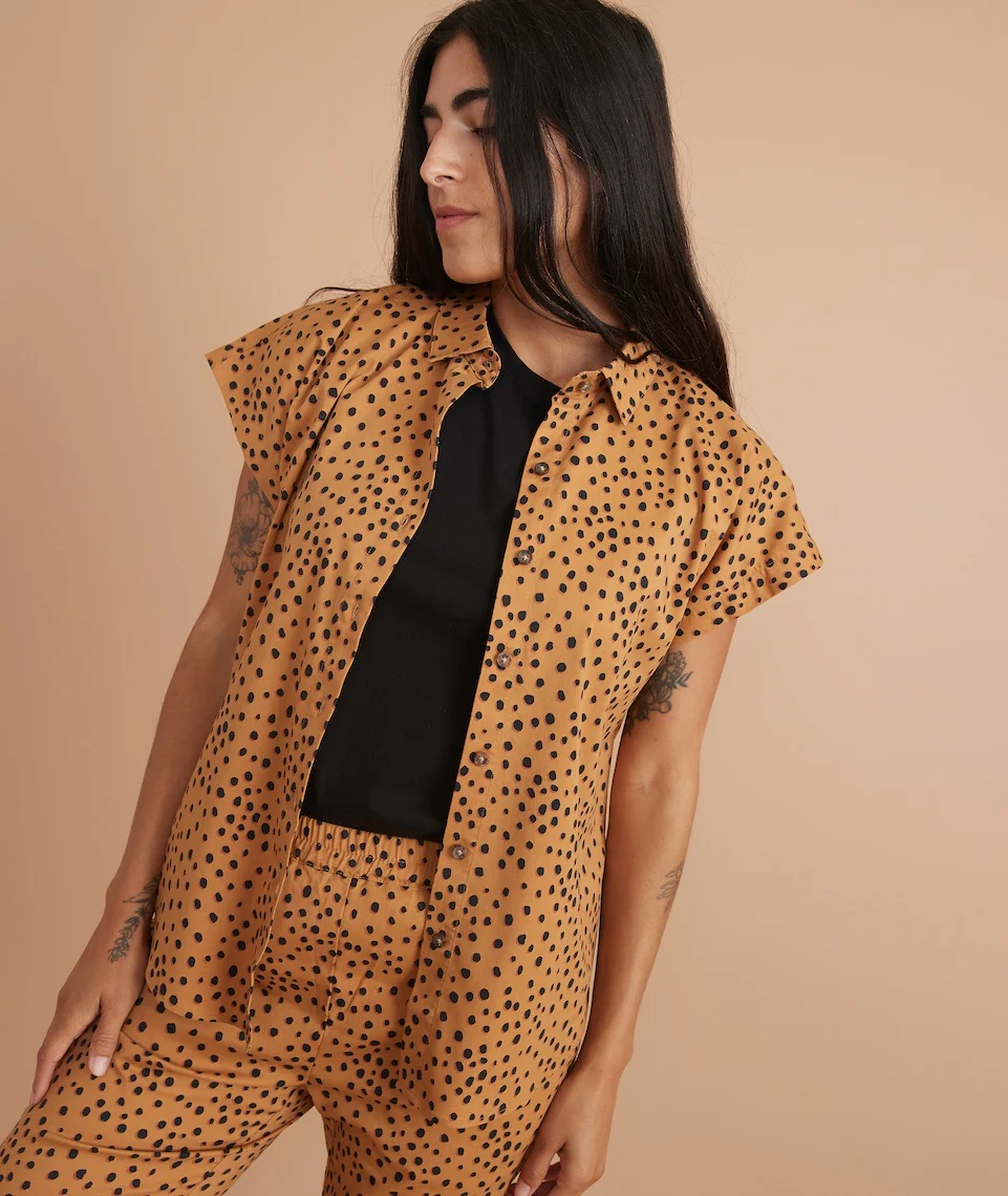 Dana Shirt in Abstract Cheetah Print