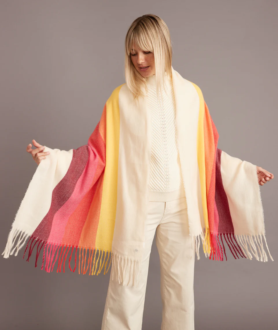 ML x LF Stripe Scarf in Warm Rainbow