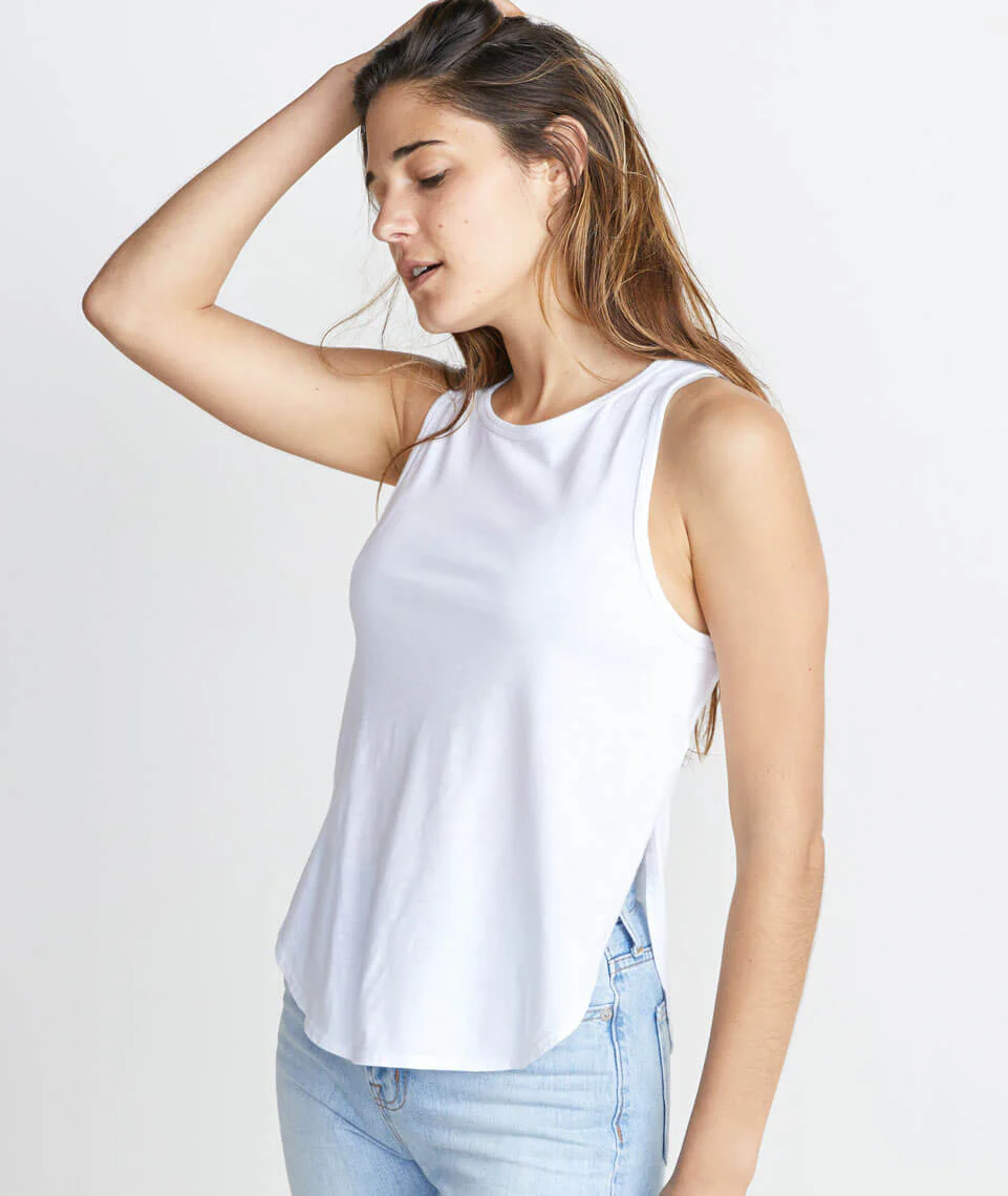 Side Tulip Tank in White