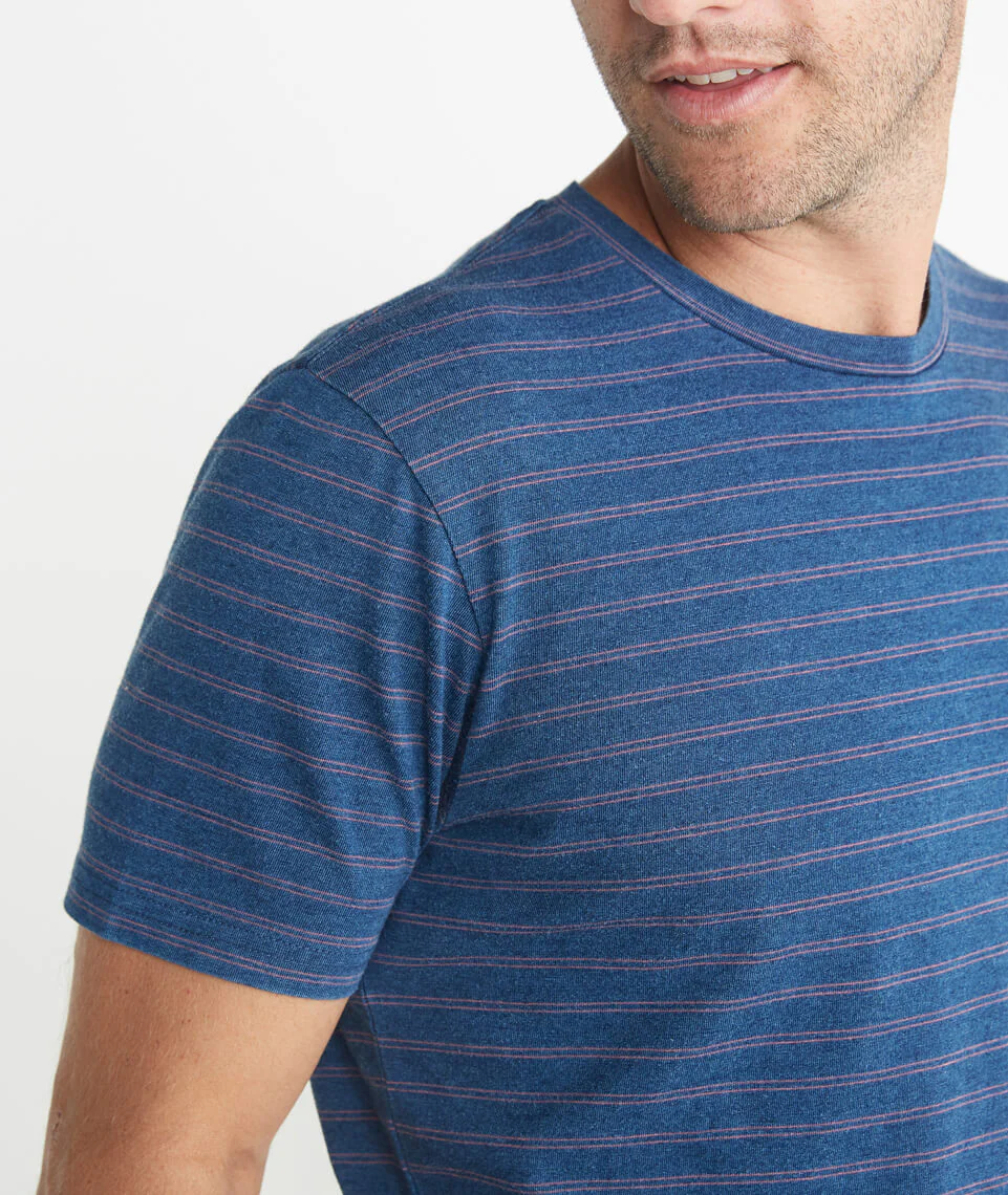 Signature Crewneck in Indigo Stripe
