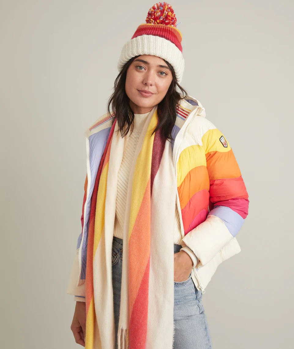 ML x LF Stripe Scarf in Warm Rainbow