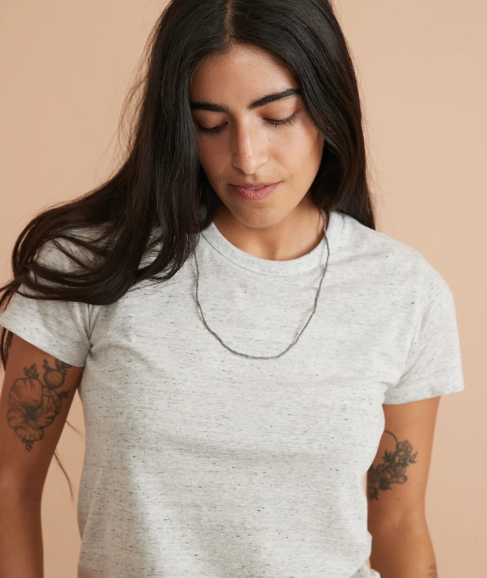 Classic Crew Tee in Ash Neps