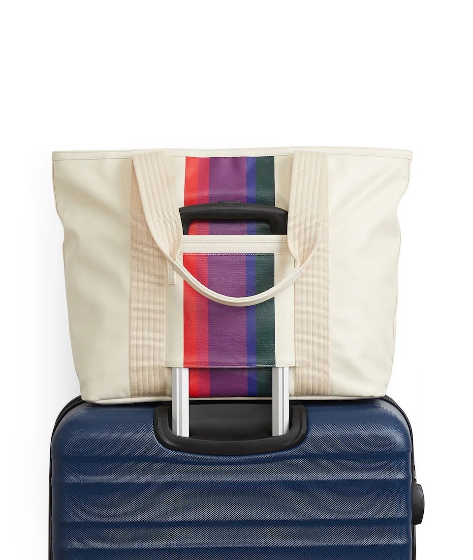 Tote in Natural/Bold Multi Stripe