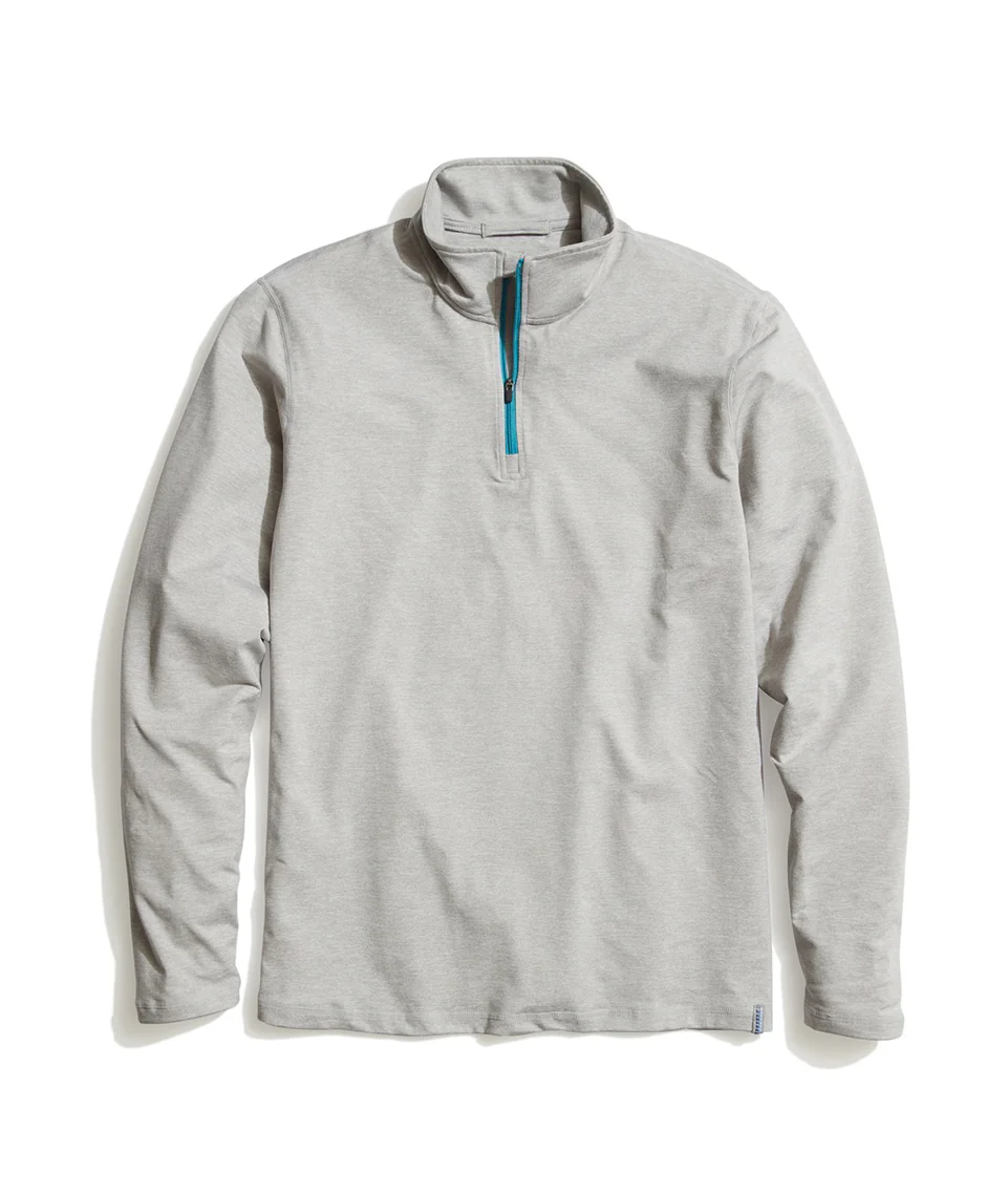 Huntley Quarter Zip in Light Heather Grey
