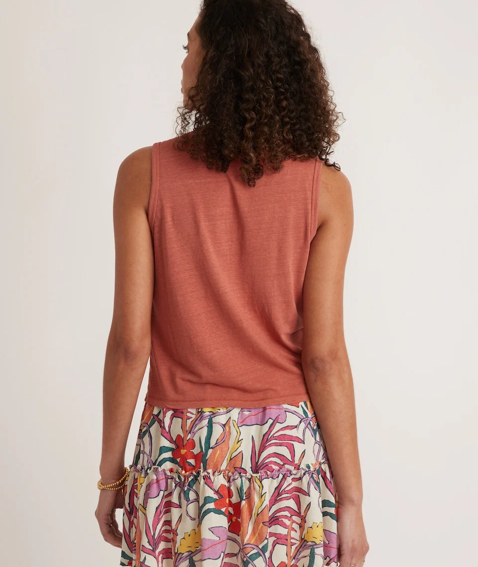 Hemp Cotton Tank in Burnt Sienna