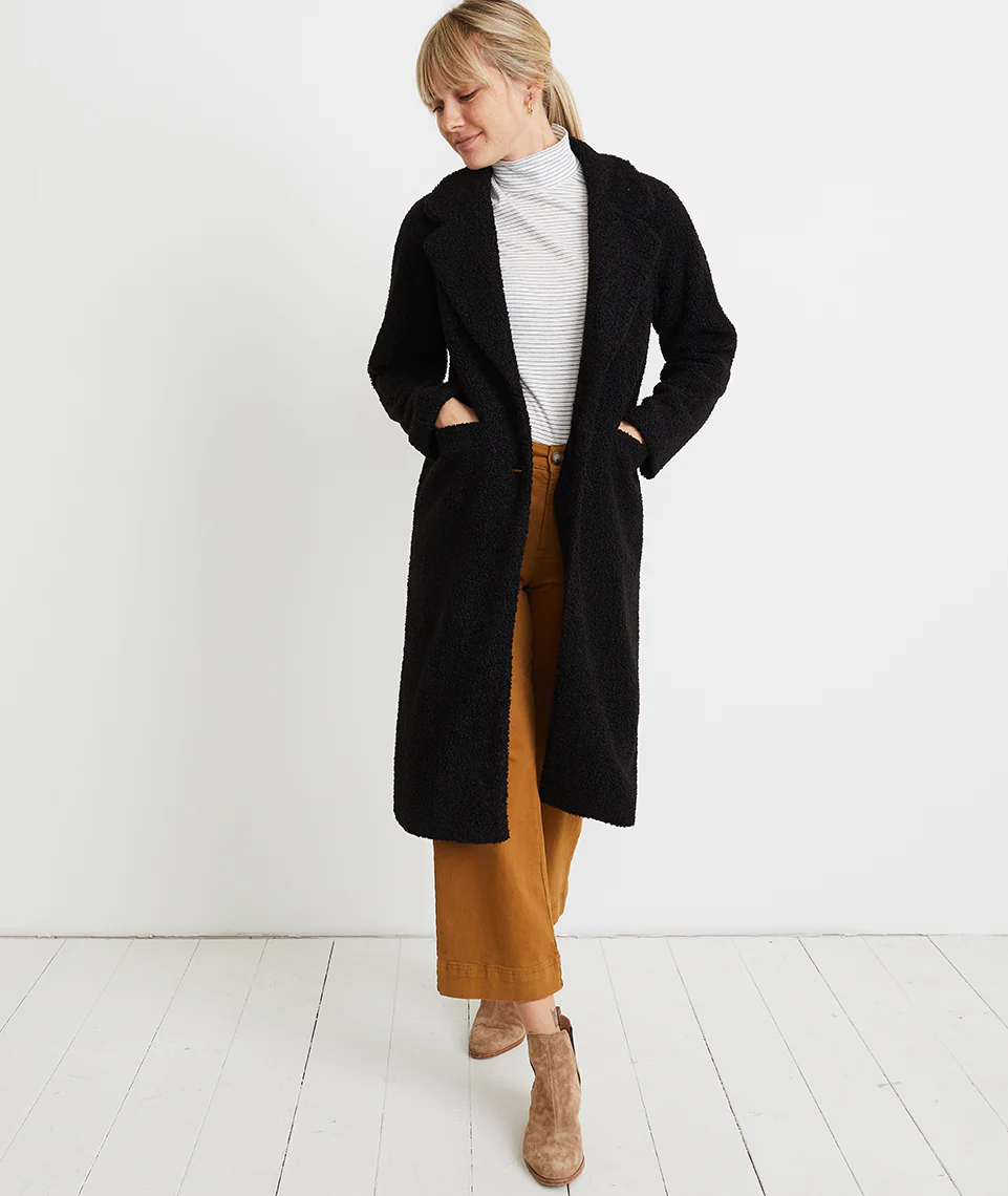 Lake Como Sherpa Coat in Black