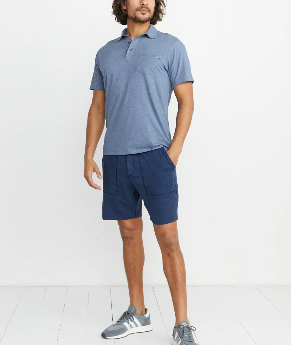 Palmer Sport Polo in Navy Heather