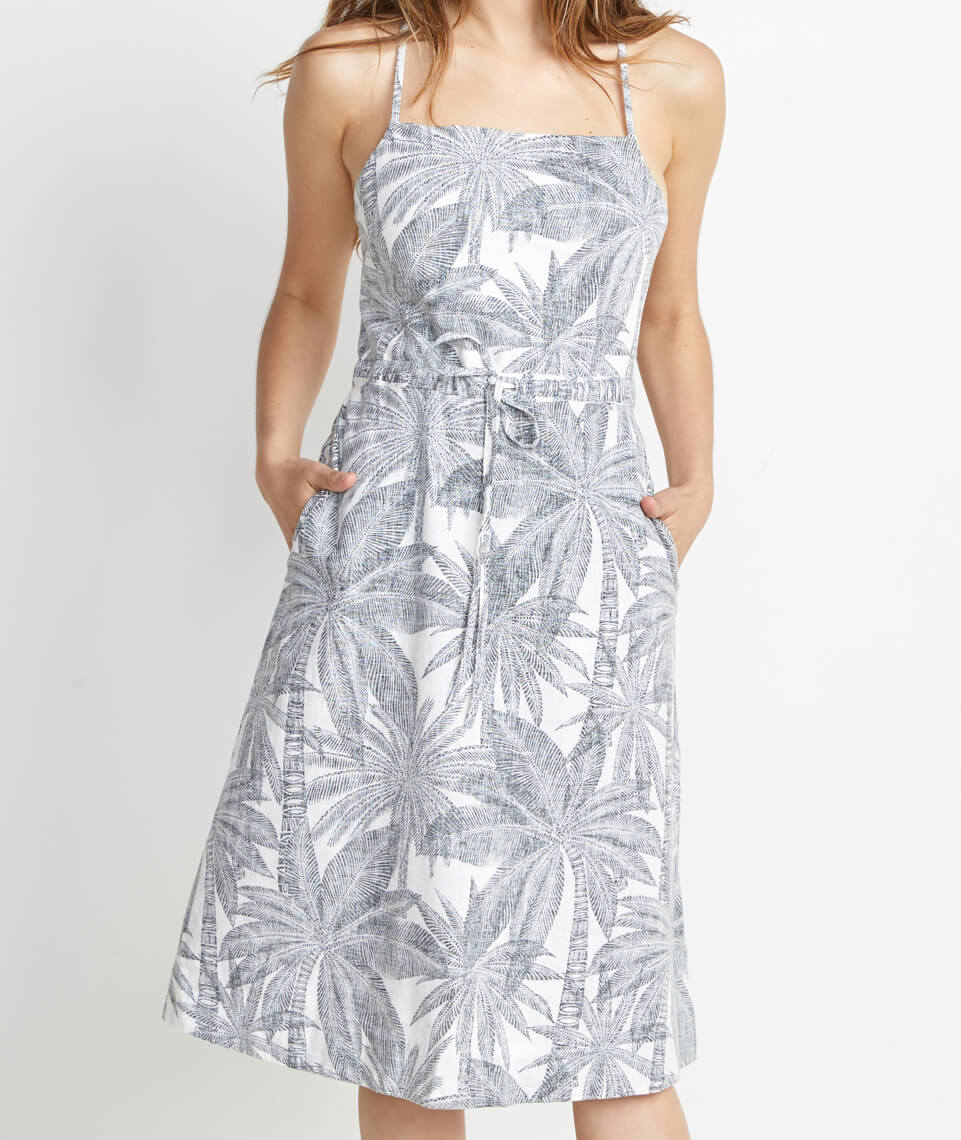 Lily Dress in Geo Palm Print