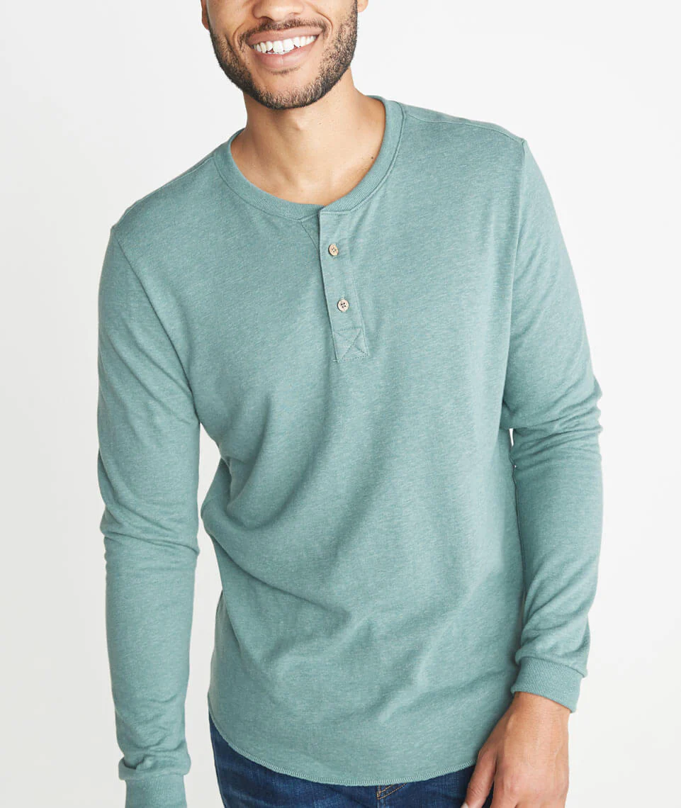 Double Knit Henley - Forest Green
