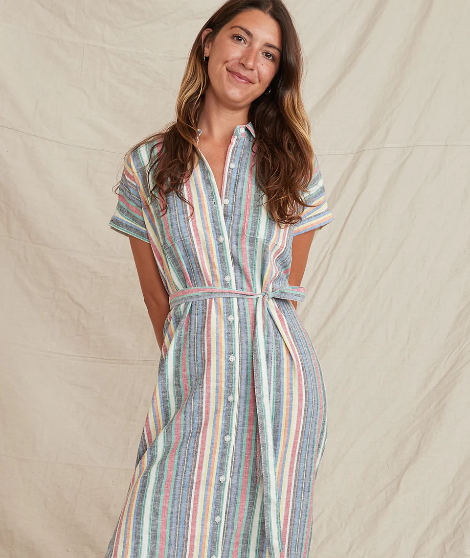 Simone Dress in Multi Stripe