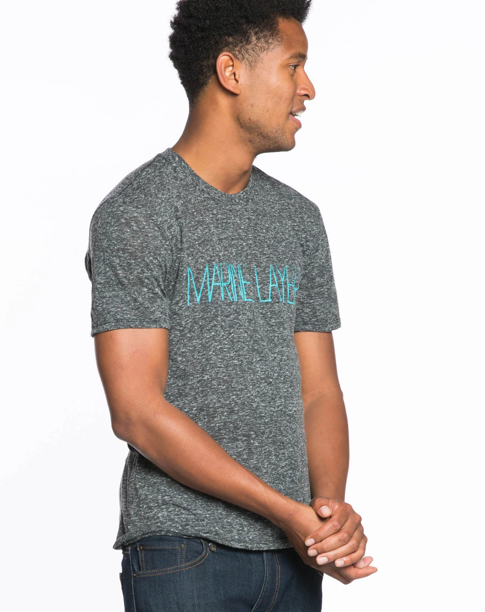 Foggy Letters Graphic Tee - Charcoal