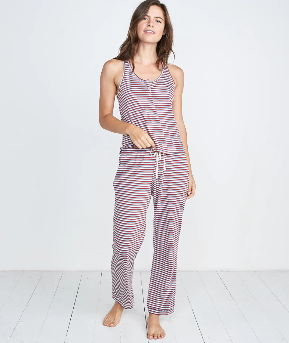 Classic PJ Pant in Rosewood Stripe