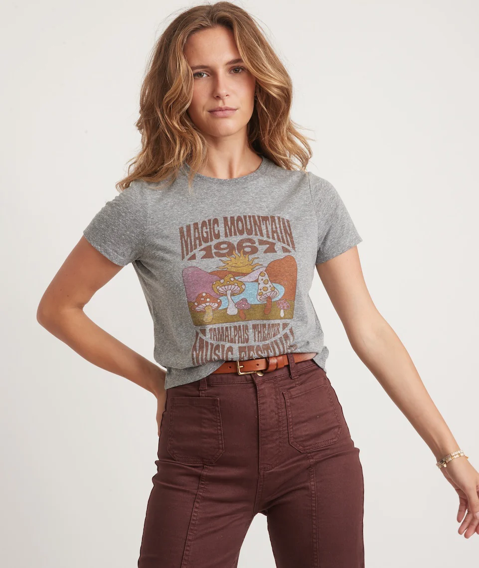 Graphic Triblend Crop Tee in Magic Mountain Graphic
