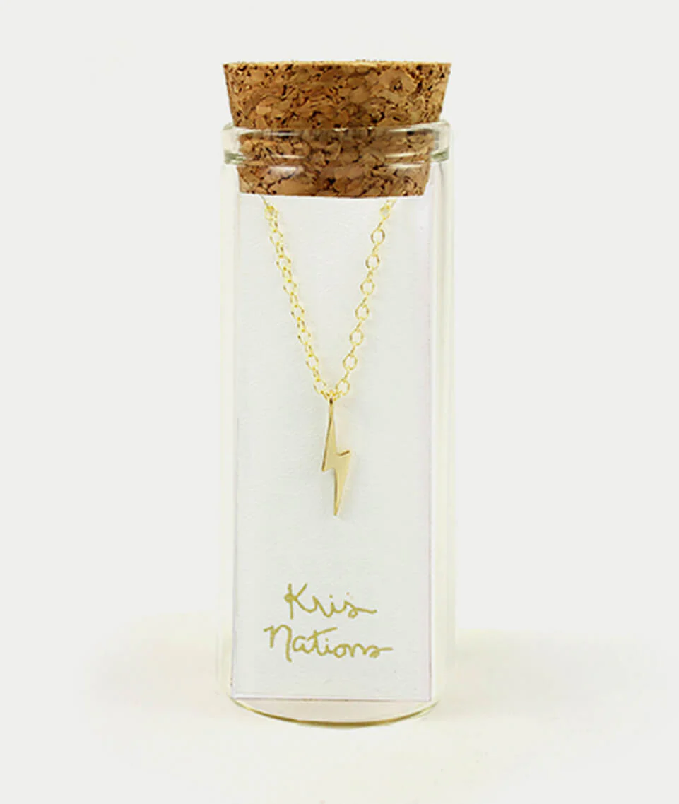 Kris Nations Solid Bolt Charm Necklace