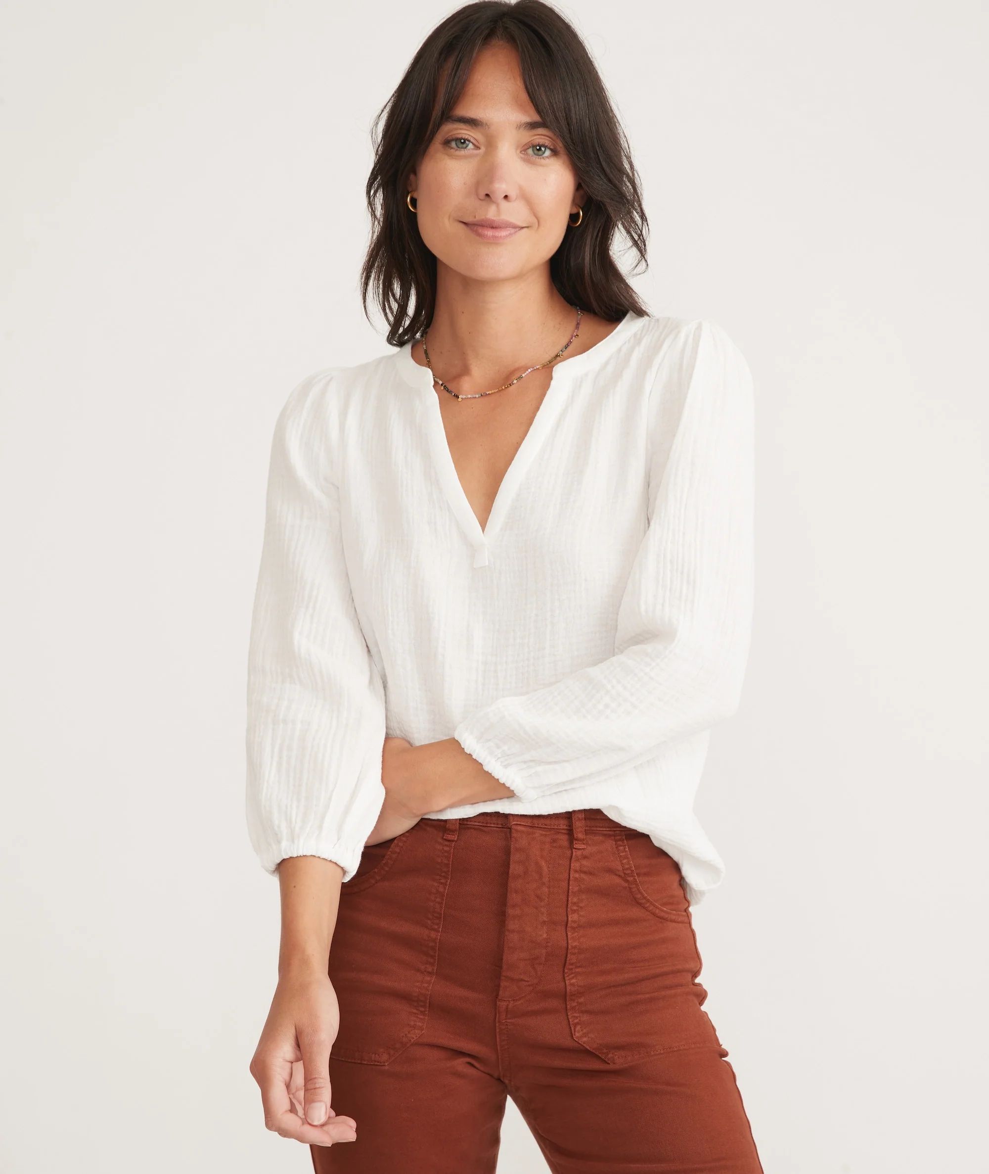 Jamie Banded Collar Top