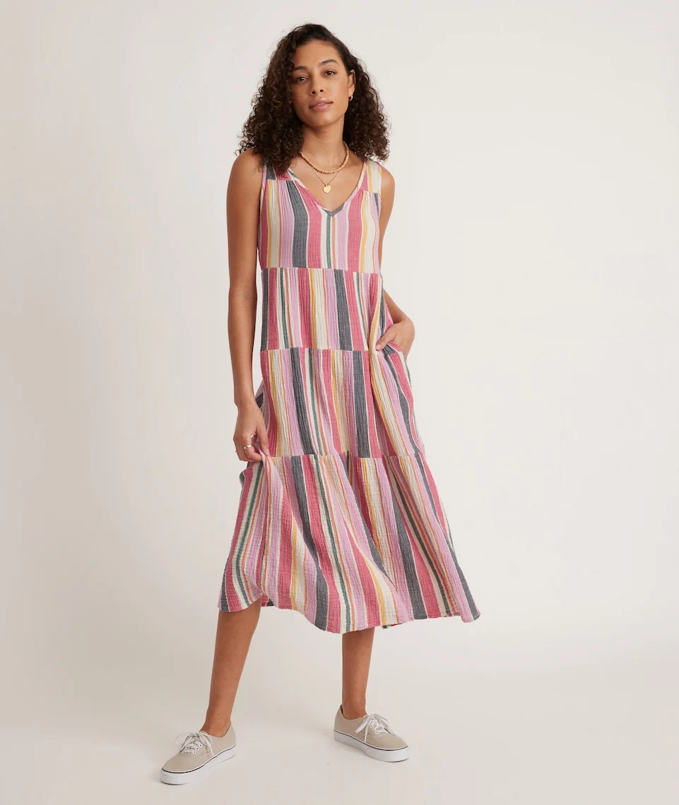 Corinne Maxi Dress in Multi Stripe