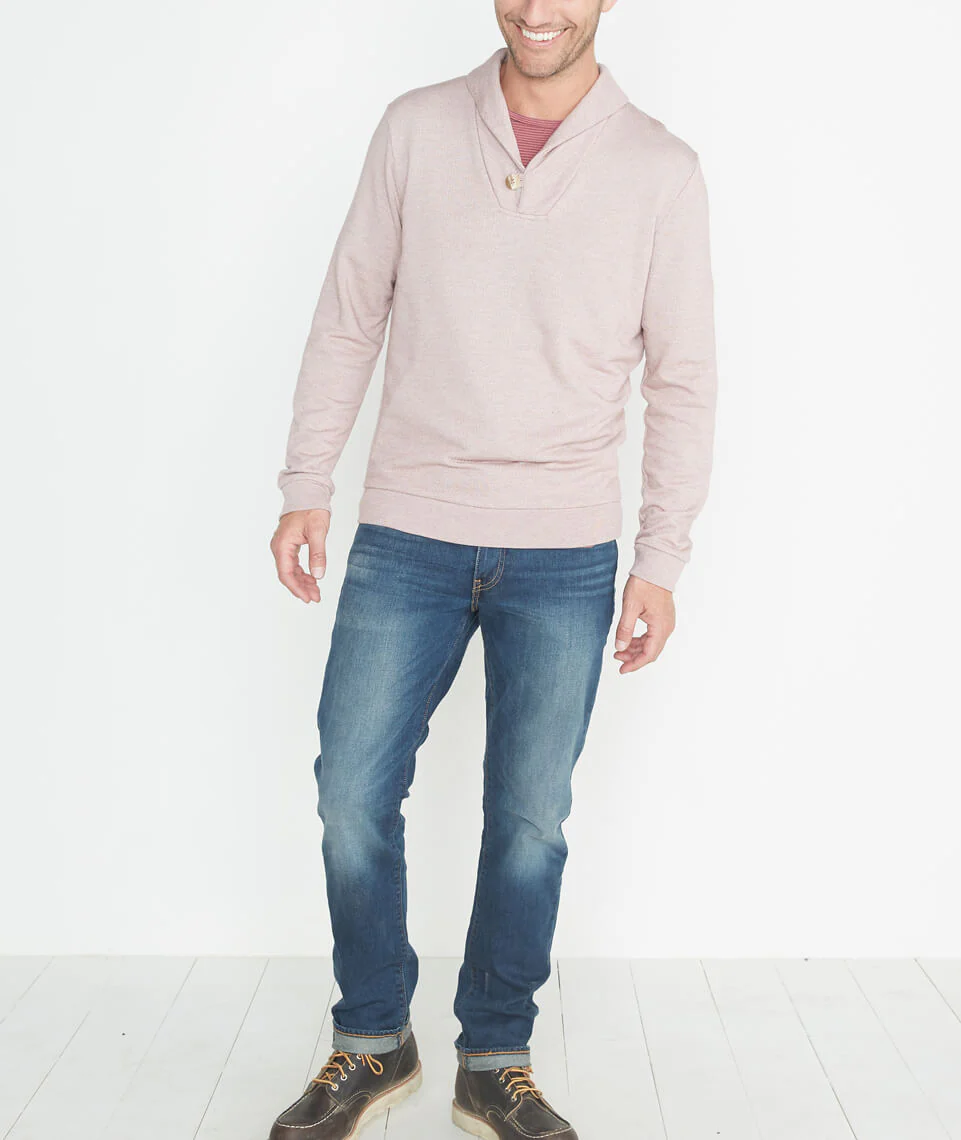 Davis Shawlneck in Syrah Mini Stripe