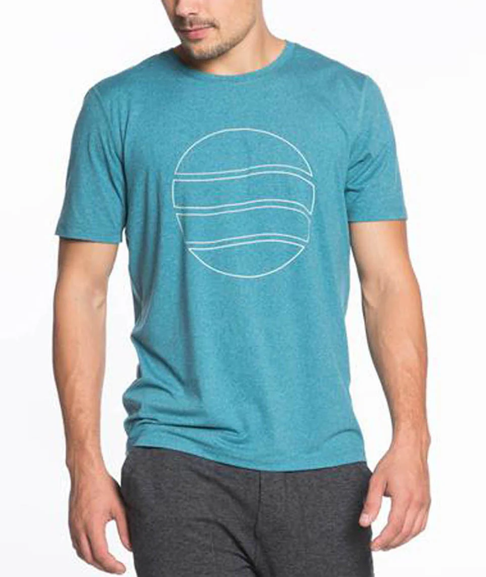 Rise Shortsleeve Crewneck - Teal Sun Graphic