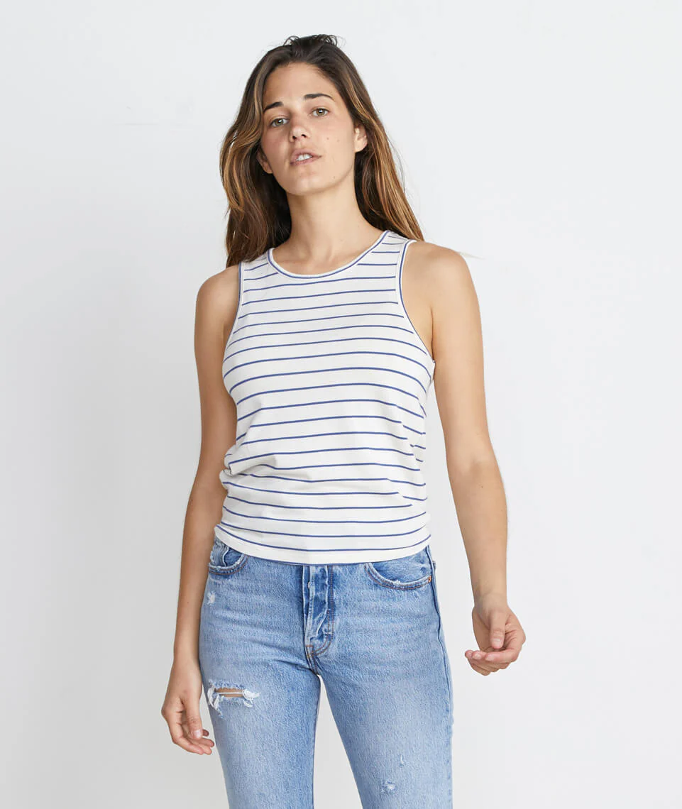 Lori Tie Back Tank in Marlin/White Stripe