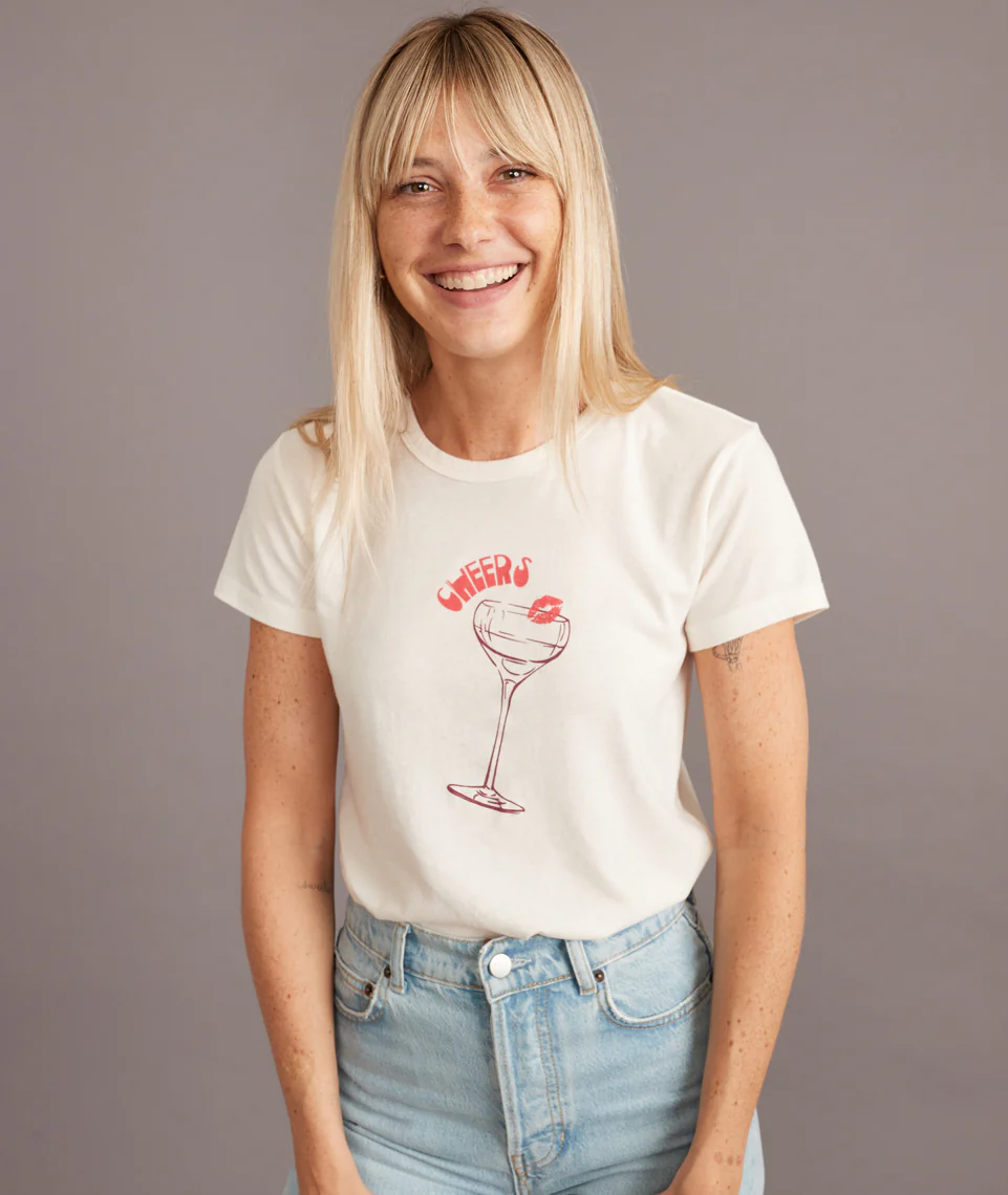 Cheers Classic Crew Tee in White