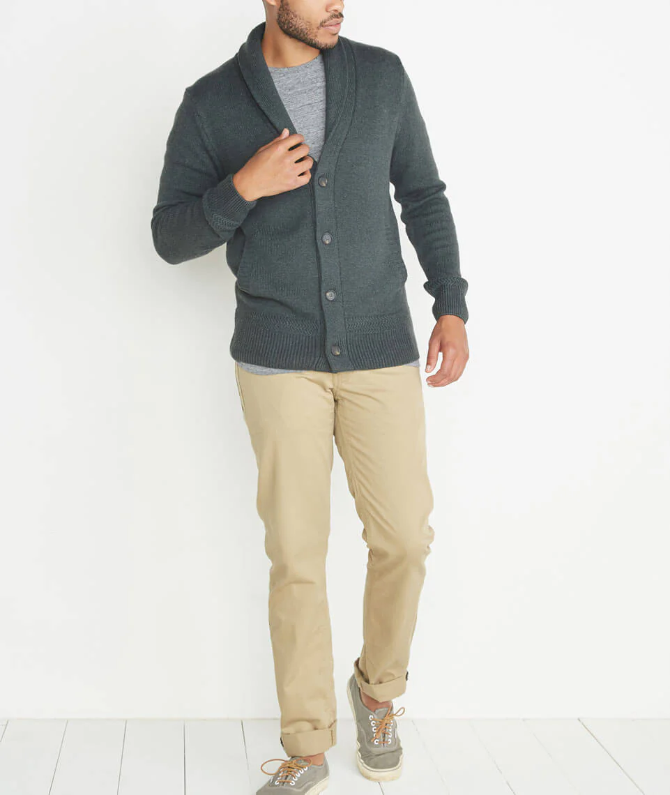 Connery Cardigan in Forest Green