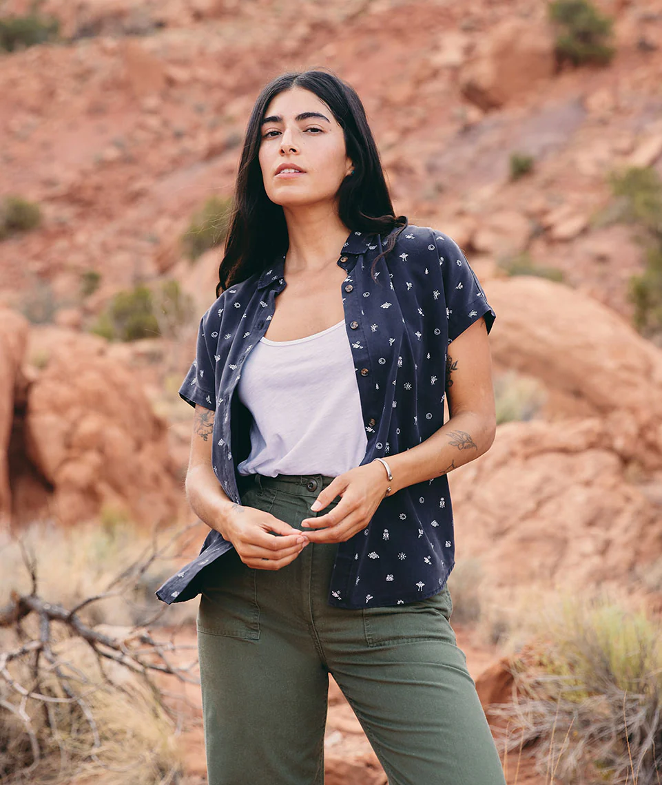 Dana Shirt in Black/White Mystic Print