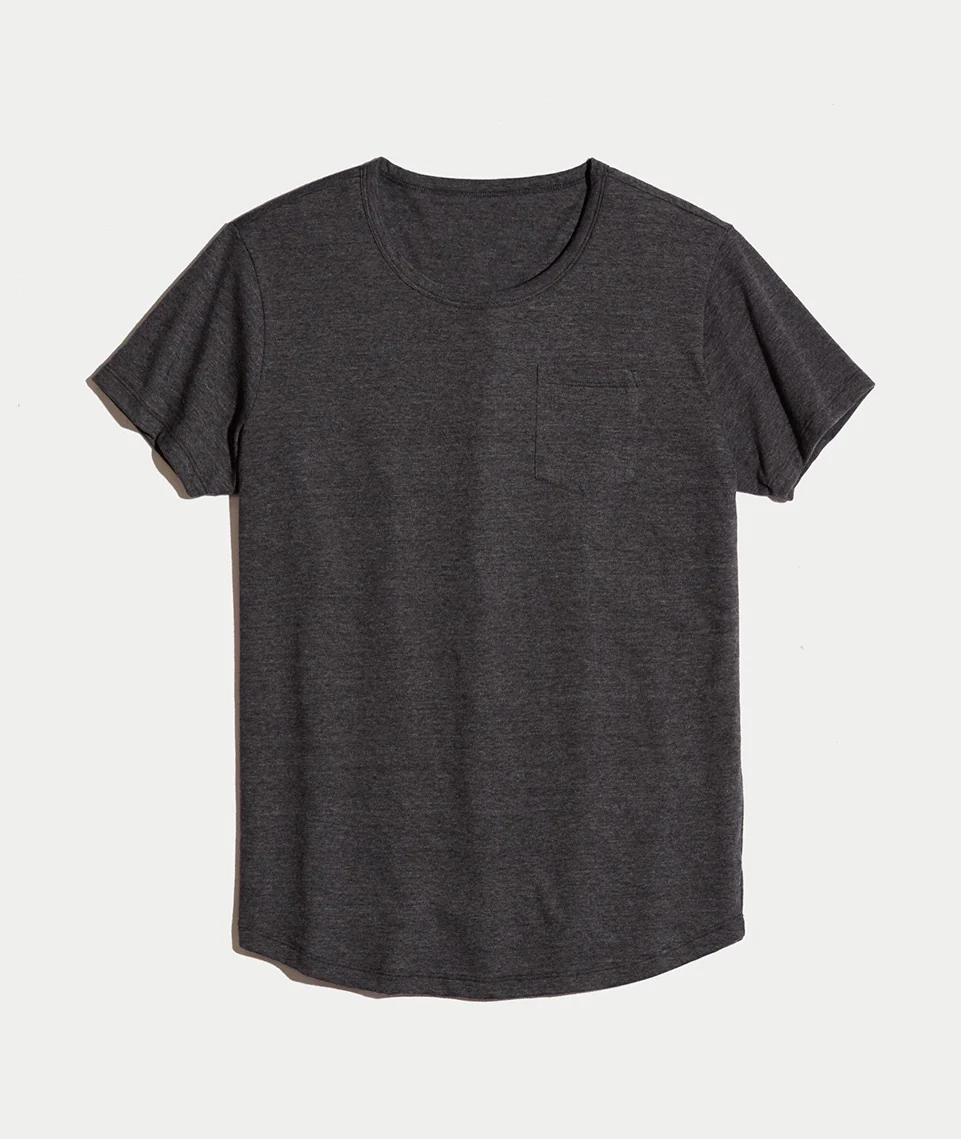 Saddle Pocket Tee in Charcoal