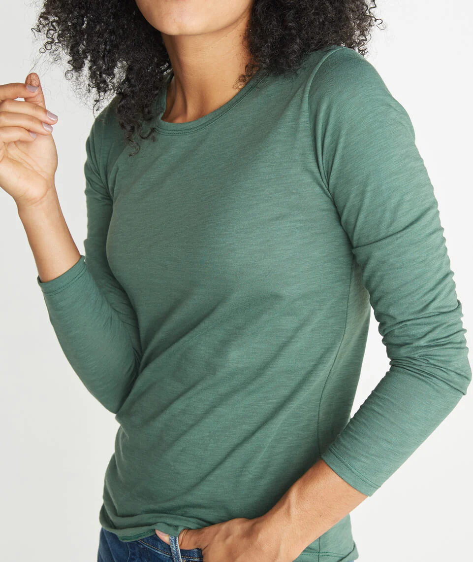 Clover Saddle Longsleeve in Forest Green
