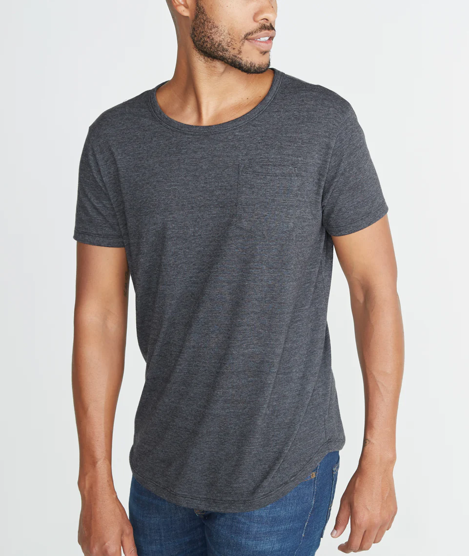 Saddle Pocket Tee in Charcoal